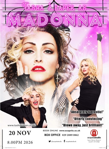 MADONNA 20TH NOV 2026 POSTER 350 Acapela MADONNA 20TH NOV 2026 POSTER 350 Acapela